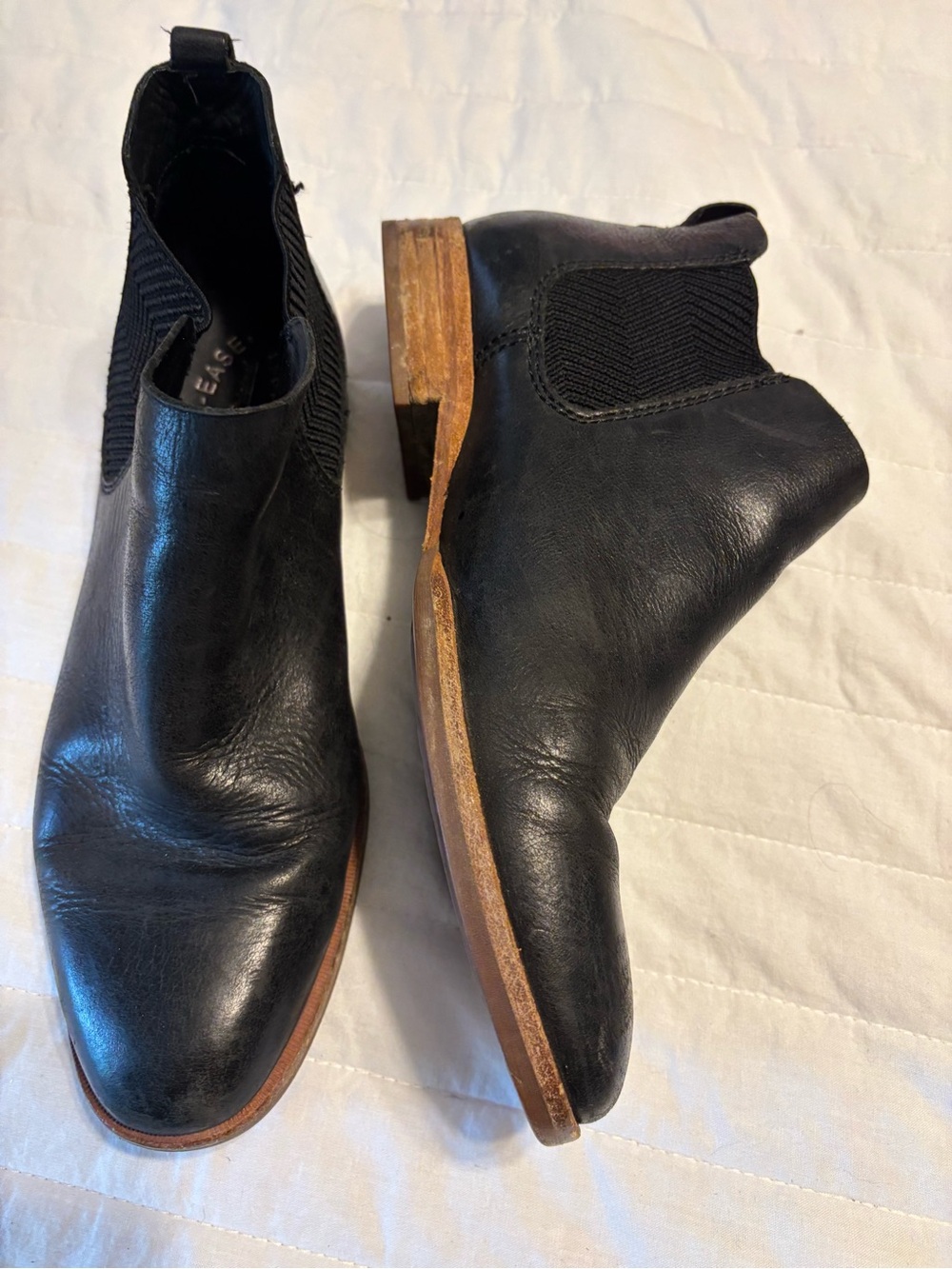 Kork-Ease Kama Boots Women’s 8M Chelsea Black Leather Slip On Low Heel - Picture 5 of 10